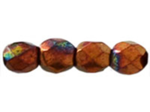 Fire-Polish 3mm : Bronze Luster Iris - Opaque Red (50pcs)