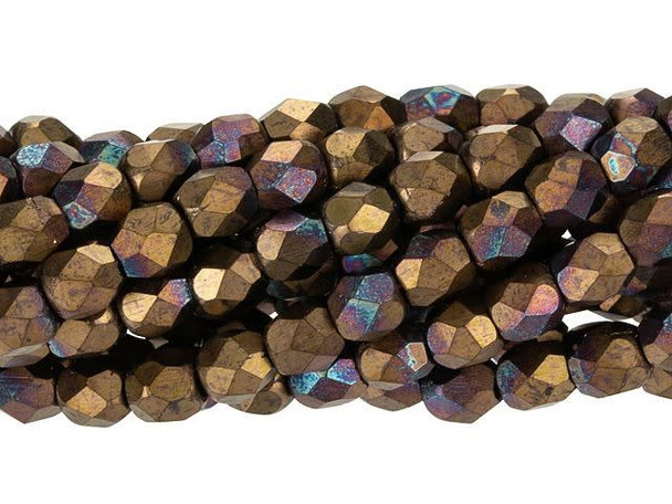 Fire-Polish 3mm : Jet - Matte Bronze Vega (50pcs)