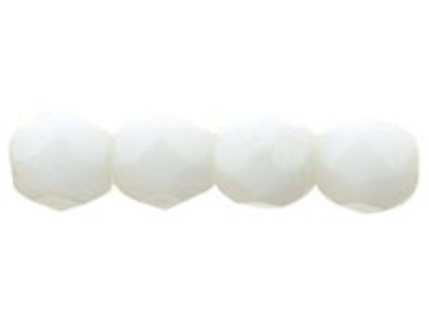 Fire-Polish 4mm : Opaque White (50pcs)