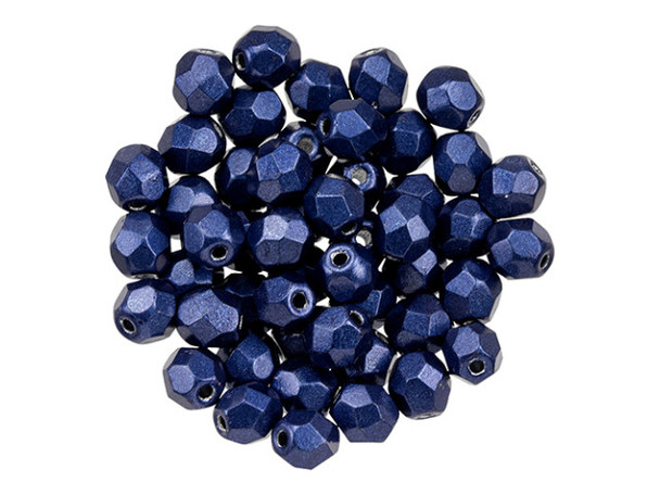 Fire-Polish 4mm : ColorTrends: Saturated Metallic Evening Blue (50pcs)