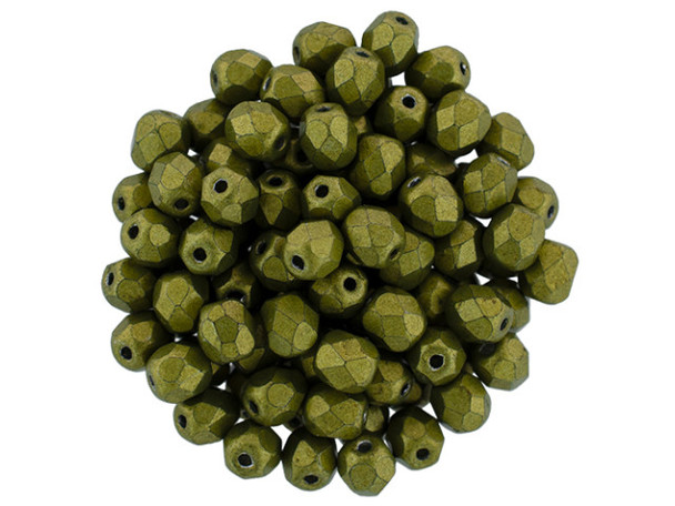 Fire-Polish 4mm : ColorTrends: Saturated Metallic Meadowlark (50pcs)