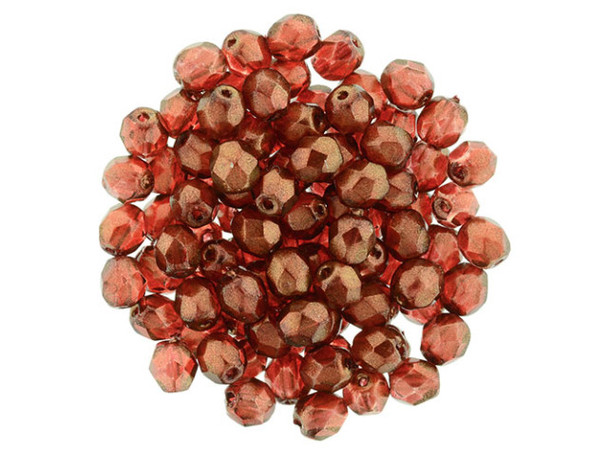 Fire-Polish 4mm : Halo - Cardinal (50pcs)