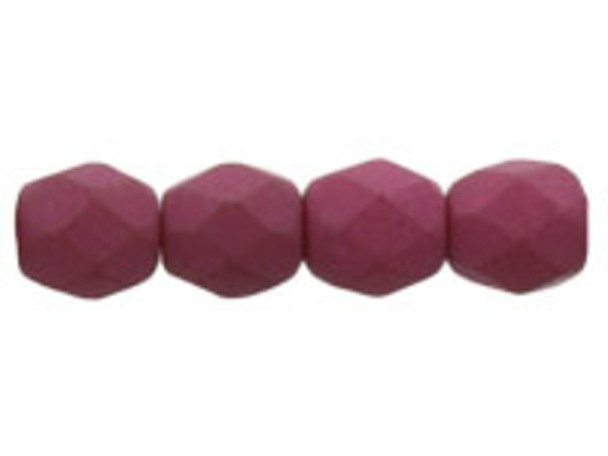 Fire-Polish 4mm : Saturated Fuchsia (50pcs)