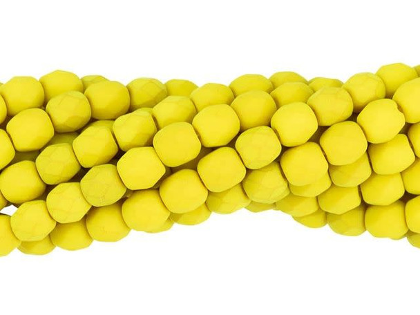 Fire-Polish 4mm : Saturated Chartreuse (50pcs)