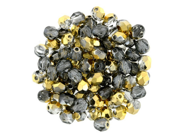 Fire-Polish 4mm : Gold 1/2 (50pcs)