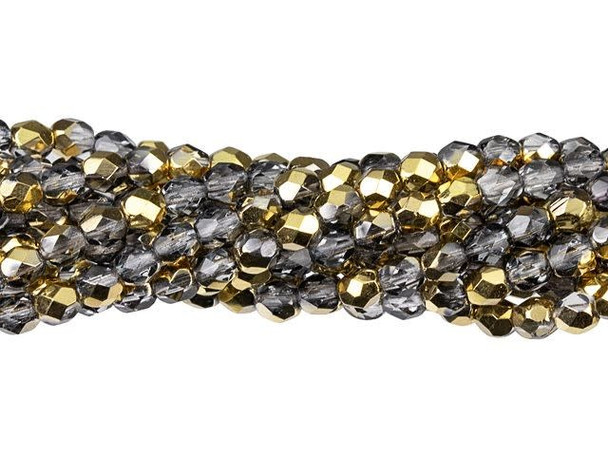 Fire-Polish 4mm : Gold 1/2 (50pcs)