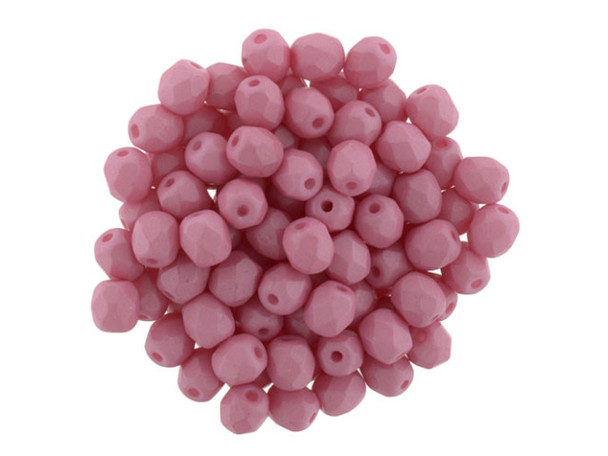 Fire-Polish 4mm : Saturated Pink (50pcs)