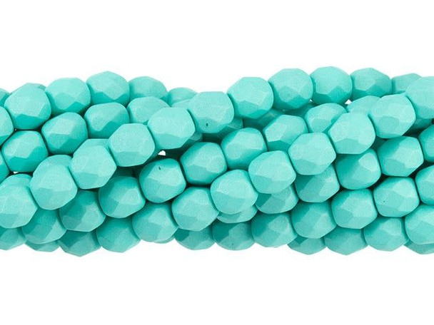 Fire-Polish 4mm : Saturated Teal (50pcs)