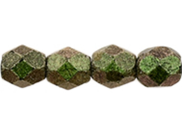 Fire-Polish 4mm : Metallic Suede - Olive Mauve (50pcs)