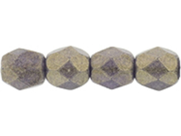 Fire-Polish 4mm : Sueded Gold Tanzanite (50pcs)