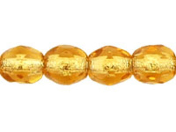 Fire-Polish 4mm : Topaz - Silver-Lined (50pcs)