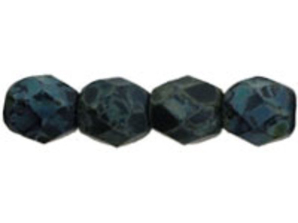 Fire-Polish 4mm : Matte - Jet - Picasso (50pcs)