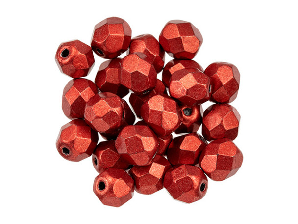 Fire-Polish 6mm : ColorTrends: Saturated Metallic Cranberry (25pcs)