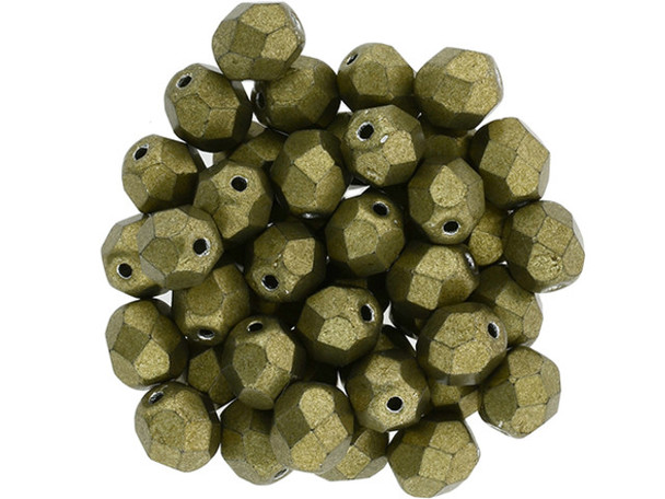 Fire-Polish 6mm : ColorTrends: Saturated Metallic Golden Lime (25pcs)