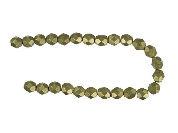 Fire-Polish 6mm : ColorTrends: Saturated Metallic Golden Lime (25pcs)