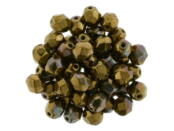 Fire-Polish 6mm : Bronze - Vega (25pcs)