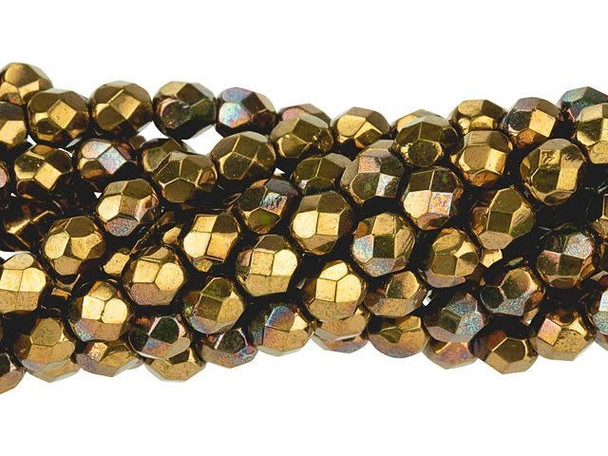 Fire-Polish 6mm : Bronze - Vega (25pcs)