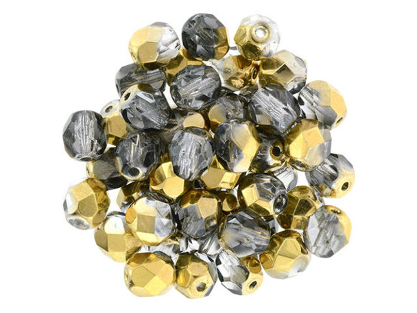 Fire-Polish 6mm : Gold 1/2 (25pcs)