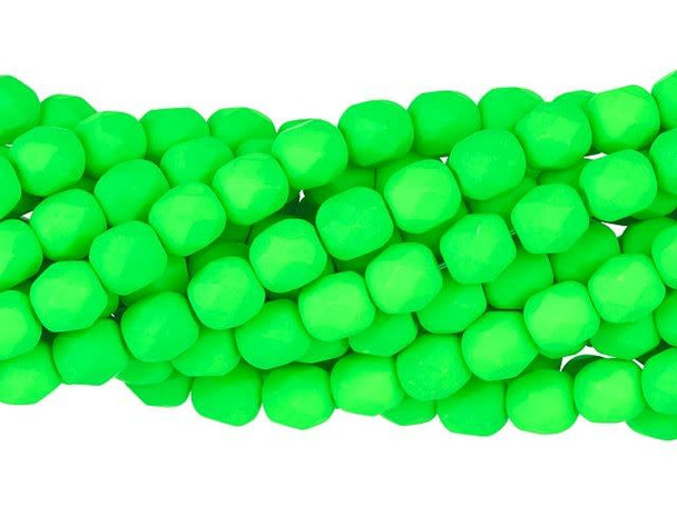 Fire-Polish 6mm : Neon Green (25pcs)