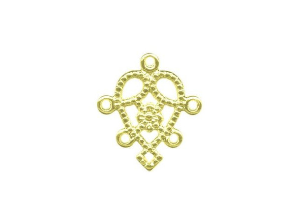Brass Filigree, Small, Heart (12 Pieces)