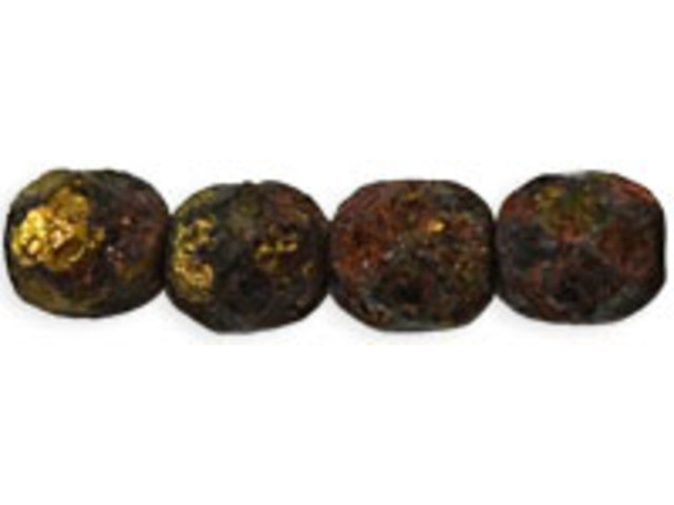 Fire-Polish 6mm : Jet - Stone Copper Picasso (25pcs) Fire-Polish 6mm : Jet - Stone Copper Picasso (25pcs)