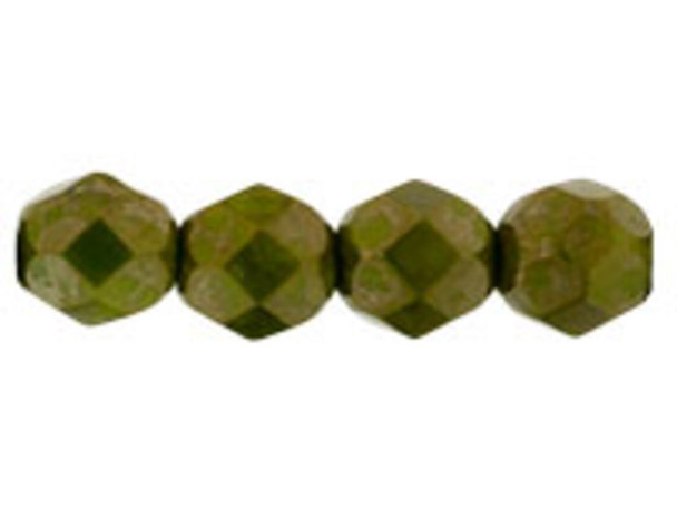 Fire-Polish 6mm : Opaque Olive - Moon Dust (25pcs)