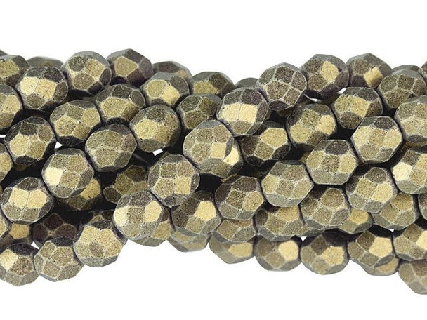 Fire-Polish 6mm : Sueded Gold Tanzanite (25pcs)