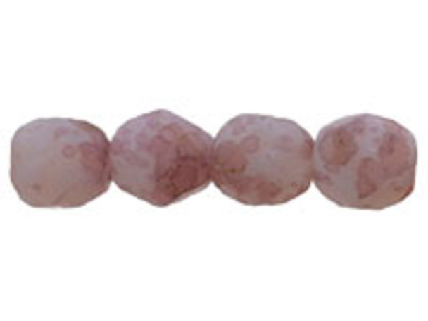 Fire-Polish 6mm : Marbled Pink - Stone Picasso (25pcs)
