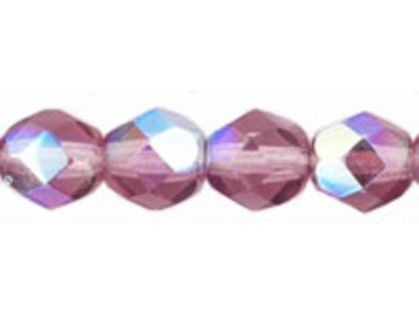 Fire-Polish 6mm : Med Amethyst AB (25pcs)