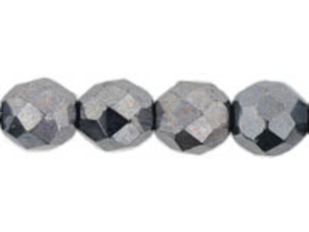 Fire-Polish 8mm : Hematite (25pcs)
