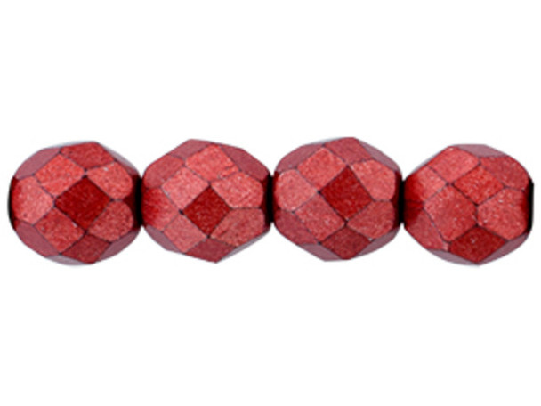 Fire-Polish 8mm : ColorTrends: Saturated Metallic Cherry Tomato (25pcs)