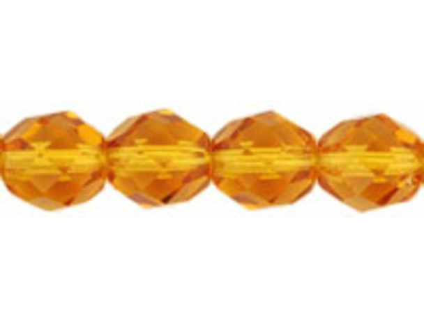 Fire-Polish 8mm : Med Topaz (25pcs)