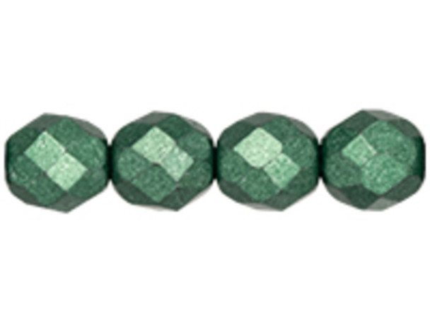 Fire-Polish 8mm : ColorTrends: Saturated Metallic Martini Olive (25pcs)