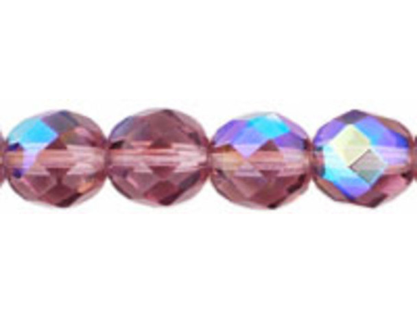 Fire-Polish 8mm : Med Amethyst AB (25pcs)