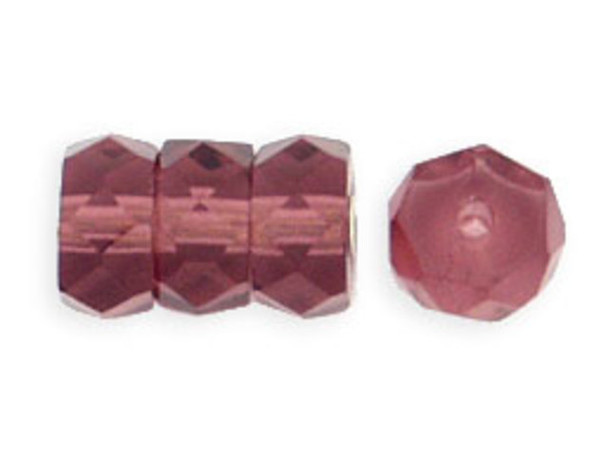 Fire-Polish 6 x 3mm - Rondelle : Amethyst (50pcs)