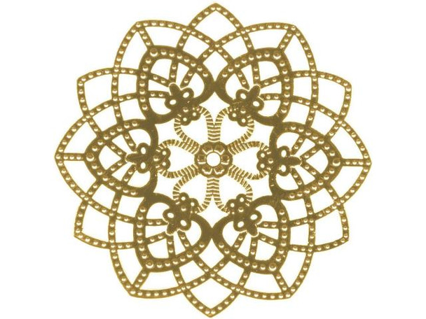 Gold Plated Filigree, Kaleidoscope, 40mm (pack)