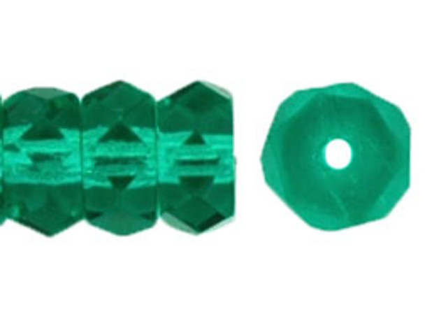 Fire-Polish 6 x 3mm - Rondelle : Emerald (50pcs)