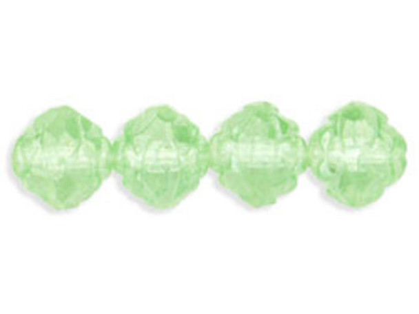 Rosebud Fire-Polish 8 x 7mm : Luster - Peridot (25pcs)