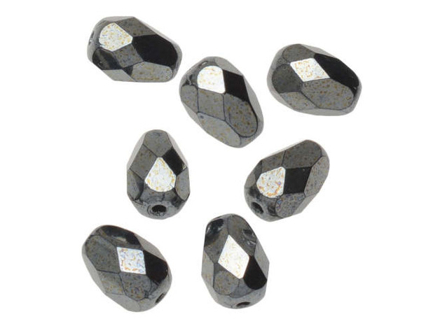 Fire-Polish 7 x 5mm - Teardrop : Hematite (25pcs) Fire-Polish 7 x 5mm - Teardrop : Hematite (25pcs)