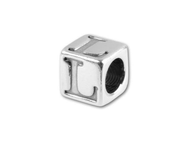 Sterling Silver 4.5mm Alphabet Bead - L Sterling Silver 4.5mm Alphabet Bead - L