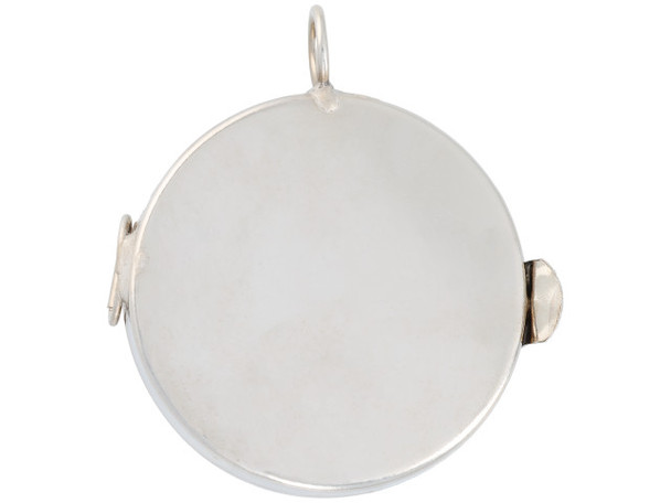 Silver Plated Locket Pendant, Hinged, Round, 1.63x0.41" (Each) Silver Plated Locket Pendant, Hinged, Round, 1.63x0.41" (Each)