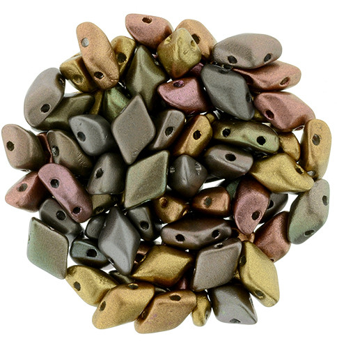 Matubo GemDuo 8x5mm 2-Hole Bead Matte - Metallic Bronze Iris (2.5-Inch Tube)