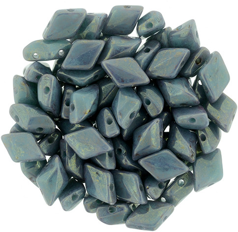 Matubo GemDuo 8x5mm 2-Hole Bead Pink/Topaz Luster - Turquoise (2.5-Inch Tube)