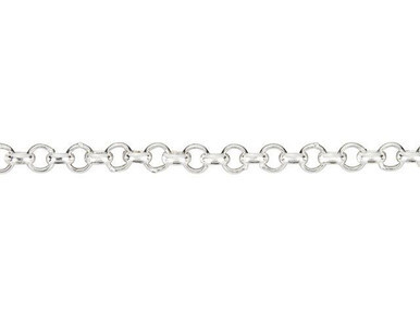 Silver Plated Small Belcher 2mm Rolo Chain (1 Foot)