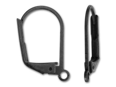 Matte Black 17mm x 11mm Leverback Ear Wires (12 Pieces)