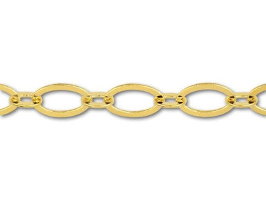 Gold-Plated 9mm x 5mm Cable Chain (1 Foot)