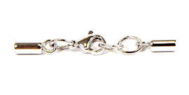 Leather Cord USA 1.5mm Stainless Steel Plain Glu-N-Go Lobster Clasp Set