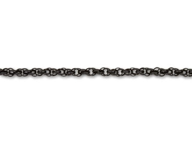 Matte Black 1.6mm Spiral Rolo Rope Chain (1 Foot)