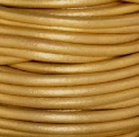 Leather Cord USA 1.5mm Metallic Gold Round Leather Cord - 1 Foot