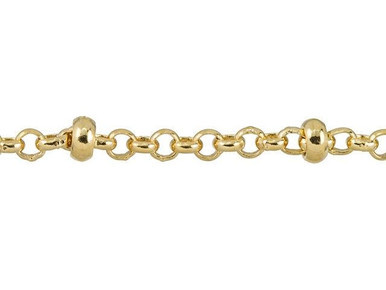 Gold-Plated 2mm Satellite Rolo Chain (1 Foot)
